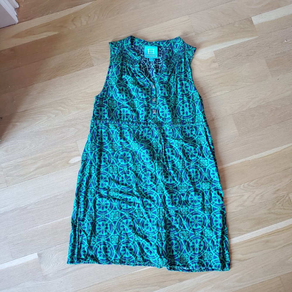 Green & blue sun dress